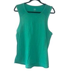 Athletic Works Womens Green Sleeveless Tank Top L/G 12-14 Lightweight Activewear